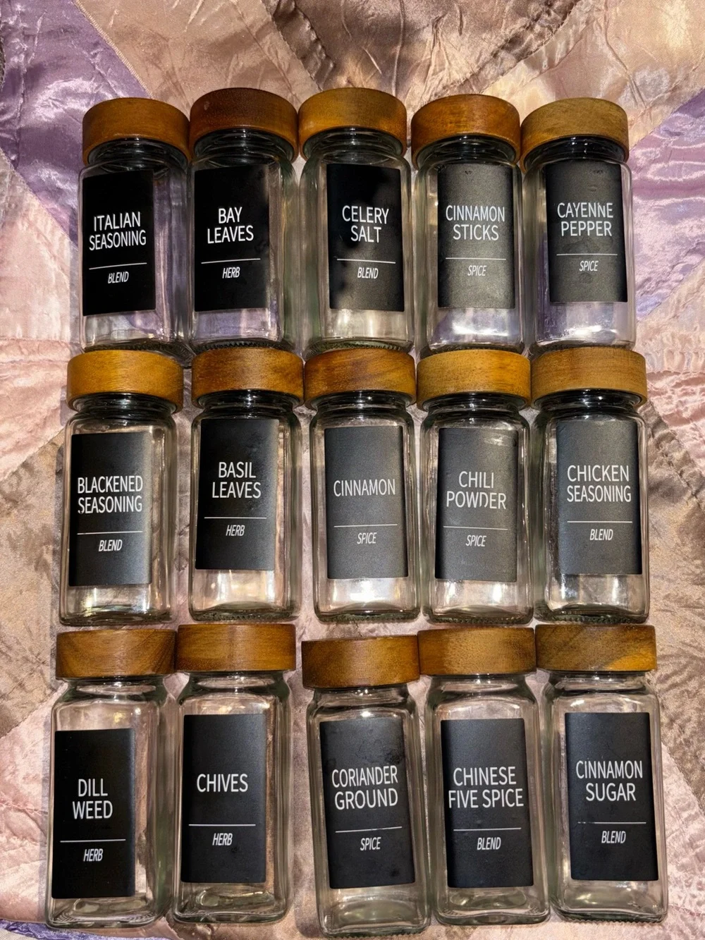 Glass Spice Jars - set of 25